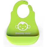 Monkey Moo Soft Silicone Wipe Clean Waterproof Baby Bibs - BPA Free - FDA Approved - Enhance Your Baby and Toddler Experience Today