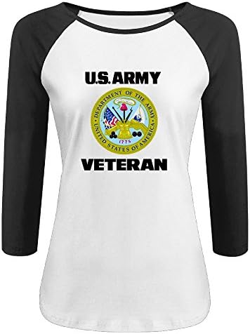 Women's U.S Army Veteran 3/4 Sleeve Baseball Tee Shirts