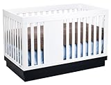 IMAGE OF Babyletto Harlow 3-in-1 Convertible Crib with Toddler Rail, White and Navy