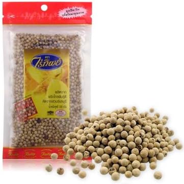 White Pepper Grains Brand Raithip Product From Thailand 100 G. - 1 Pack