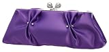 Drap Two Pleated Satin Clutch, Sacs &agrave; main femme