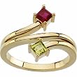 14K Yellow Gold Mozambique Garnet and Peridot Ring