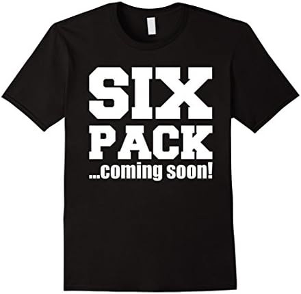 Men's Six Pack Coming Soon Tshirt Large Black