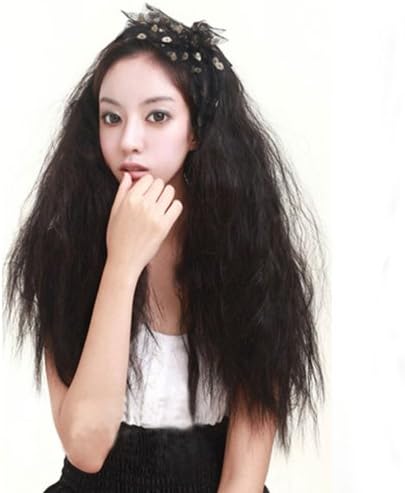 DAYISS® New Women's Long Curly Wavy 3/4 Full Hair Half Wig Clip in Wigs 3 Colors (Dark Brown)