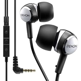 Denon AH-C260R Mobile Elite In-Ear Headphones with 3-Button Remote and Microphone (Black) by