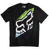 Fox Boys 8-20 Slanted Tee,Black,Large