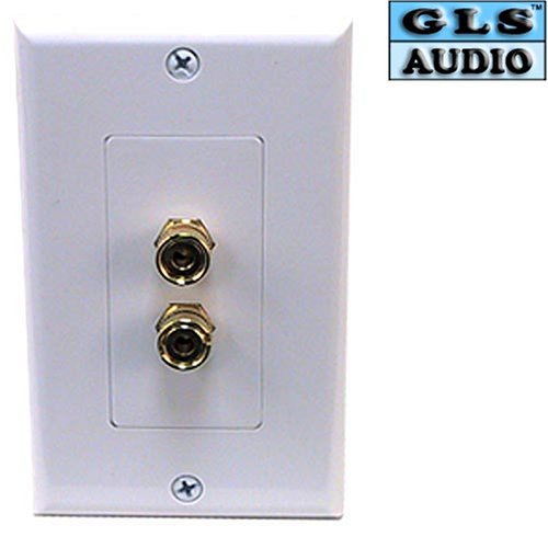 GLS Audio 2 Post Binding Banana Plug Wall Plate White (2 Posts for 1 Speaker)