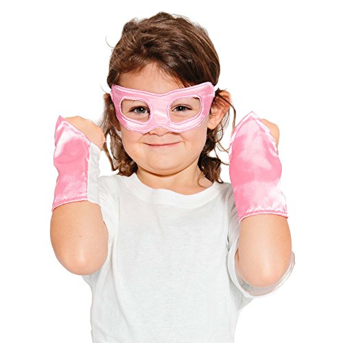 Pink Superhero Eye Mask and Powerbands - Kids