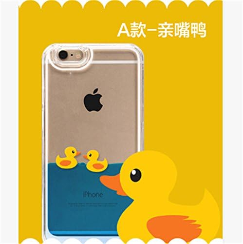 Swimming Duck Liquid Case for iphone 6 Plus 5.5", Creative Floating Rubber Duck Liquid Case Design Christmas Wedding Kiss Duck Transparent Plastic Liquid Case For iPhone 6 plus 5.5 inch (A-Kiss Duck)