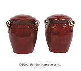Red Clay Pots Salt and Pepper Shaker Set - 4 Inch Tall S&P