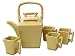 Joyce Chen 90-3706, 5-Piece Flared Teapot Set, Antique Gold