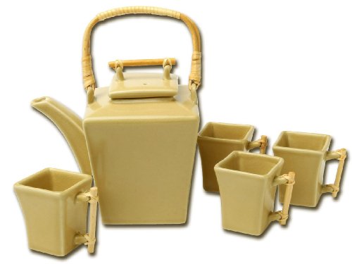 Joyce Chen 90-3706, 5-Piece Flared Teapot Set, Antique Gold  Picture