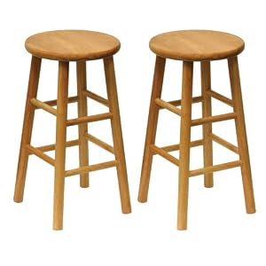 Winsome Wood S 2 Wood 24-Inch Counter Stools, Nat. Finish by Winsome