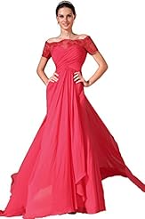 Chiffon Off the Shoulder Homecoming Dress/Prom Dress  with a Court Train 