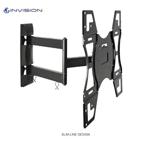 Invision� TV WALL MOUNT BRACKET - NEW SLIM LINE DESIGN - WITH CANTILEVER ARM TILT & SWIVEL FOR SAMSUNG, SONY, PHILIPS, TOSHIBA, PANASONIC, LG etc. 26, 32, 37, 40, 42, 46, 47, 50, 52, 55 INCH LED LCD PLASMA SCREENS (MAX VESA 400 x 400)