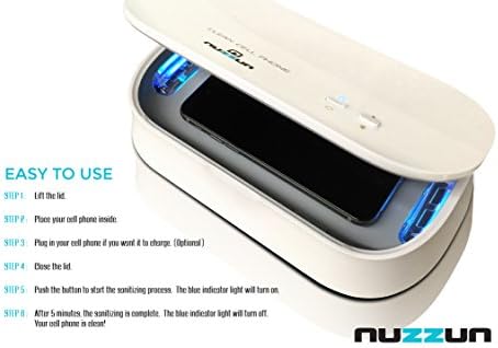 CLEAN CELL PHONE By Nuzzun - UV Sanitizer & Charger - Fits iPhone 6 (4.7") and iPhone 6 Plus (5.5")