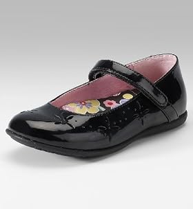 Younger Girls Patent Cut-out Shoes
