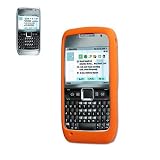 New Fashionable Perfect Fit Soft Silicon Gel Protector Skin Cover (Faceplate/Snap On) Rubber Cell Phone Case for Nokia E71 / E71X AT&T,T-mobile - ORANGE