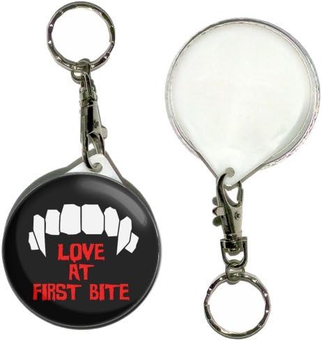 BadgeBeast Love At First Bite - Button Badge Key Ring