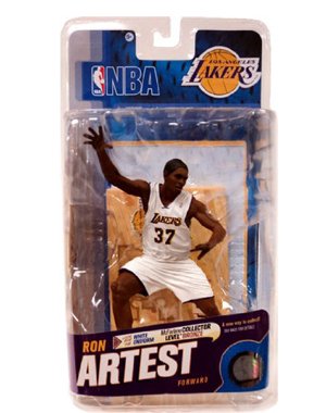 McFarlane Toys NBA Sports Picks Series 18 Action Figure Ron Artest (Los Angeles Lakers) White Jersey Bronze Collector Level Chase