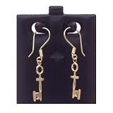 Fish Hook Earrings with Single Key Dangle