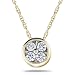 10k Yellow Gold 4-Stone Diamond Circle Cluster Pendant (1/4 cttw, I-J Color, I2-I3 Clarity)