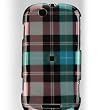 Premium Designer Hard Crystal Snap-on Case for Motorola Cliq MB200 - Blue, Green Checkers Plaid Print Design