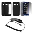 Black Silicone Gel Skin Cover Case + Screen Protector + Rapid Car Charger for LG Xenon GR500