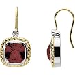14K White Gold Mozambique Garnet and Diamond Earrings