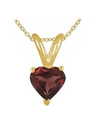 1.20Ct Heart Garnet Pendant in 14k Yellow Gold