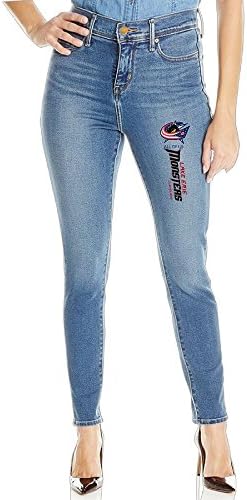 Women's Lake Erie Monsters Blue Skinny Vintage Wash Stretch Denim Jeans Size XL