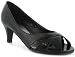 Ladies Wide Fitting Shoes Womens/Ladies Black Wide Fitting Peep Toe Court Shoes With 6Cm Heels. - Black - UK 3-8