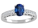 1.12 cts Genuine Sapphire and Diamond Solitaire Engagement Ring - 14kt White or Yellow Gold