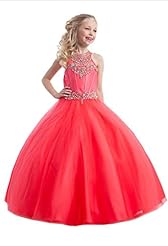 Girls  Crystal Lace Crystals Jeweled Tulle  Ball Gown Pageant Dress/Party Dress 
