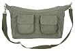 Vintage Top Zip 2-Pocket Shoulder Bag w/Grommets