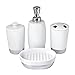 MODONA Four Piece PORCELAIN Bathroom Accessories Set - CHROME SS304 BASE - Arora / Flora Series