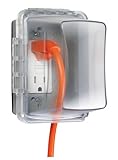 Taymac MM710C Weatherproof Single Outlet Cover Outdoor Receptacle Protector, 4-3/8 Inches Deep, Cle