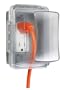 Taymac MM710C Weatherproof Single Outlet Cover Outdoor Receptacle Protector, 4-3/8 Inches Deep, Clear