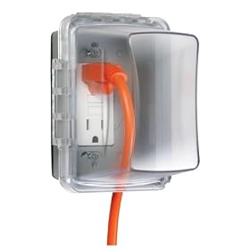 Taymac MM710C Weatherproof Single Outlet Cover Outdoor Receptacle Protector, 4-3/8 Inches Deep, Clear