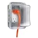 Taymac MM710C Weatherproof Single Outlet Cover Outdoor Receptacle Protector, 4-3/8 Inches Deep, Clear