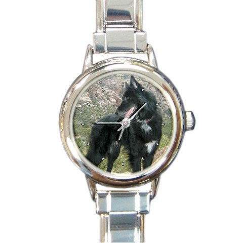 Belgian Sheepdog Round Italian Charm Watch