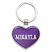 Metal Keychain Key Chain Ring Purple I Love Heart Names Female M Mich - Mikayla