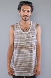 RVCA The Marked Out Tank in Brown Sugar Print,Tank Tops for Men