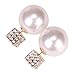 Eyourlife Fashion Womens Lady Earring Double Side Pearl Crystal Ear Studs Earrings Matte Black