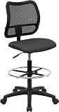 Armless Mesh Back Drafting Stool with Gray Fabric Seat [WL-A277-GY-D-GG]