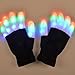SOLMORE 6 Mode Colorful LED Gloves Party Light Show Dancing Gloves ,Flashing Finger Lighting Gloves for Clubbing Rave Birthday Disco Dubstep Party Children Gift