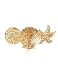 CleverEves 14K Gold Pendant Sand Dollar, Starfish, Shell with Mermaid 14.2 - Gram(s)