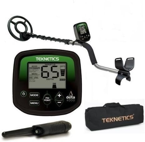 Teknetics Delta 4000 Metal Detector with Carry Bag and Pinpointer by First Texas