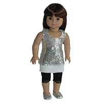 Silver Shimmer Outfit includes Doll Tights and Sparkly Long Top - Fits 18 American Girl