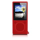 yooZoo Silicone Skin Case Pack for Microsoft Zune 4 & 8 Flash Players with Armband, Screen Protector, Lanyard, and Belt Clip - Mesa Red